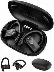 Fone de Ouvido Bluetooth Esportivo Sem Fio TWS 5.3 Resistência IPX6 – até 48h de Bateria, Som Potente com Graves, Redução de Ruído, Display LED e Comandos de Toque