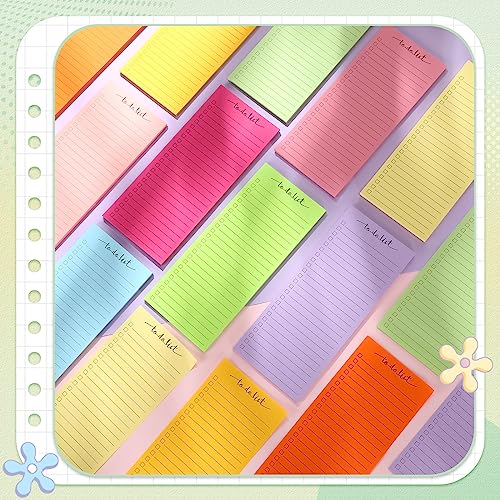 Image of Censen 10 Pack 500 Sheets to Do List Notes Daily Checklist Notepad with 50 Sheets Undated Memo Pad Color Block Shopping List Weekly Plan Notepad Organizer Planners(Bright Color,Lined) | Note Book 500 Sheets Colorful Memo Pad Office School Supplies Planner Shopping Weekly Plan Task Organizer Tear-off Design