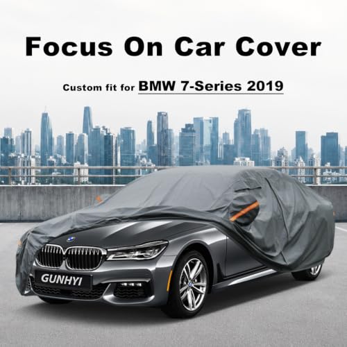 Image of GUNHYI Premium Car Cover Custom Fit BMW 7-Series(2001-2022), 16 Layers Heavy Duty Car Cover Waterproof All Weather with Zipper Door for Sun Rain Snow Dust Uv Protection