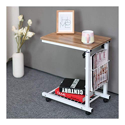 Preisvergleich Produktbild NBVCX Maschinenteile Verstellbarer Tisch Mobiler Lap-Tisch Tragbarer Laptop-Schreibtisch Höhenverstellbar Geeignet für Schlafzimmer Wohnzimmer (Farbe: Weißer Ahorn)