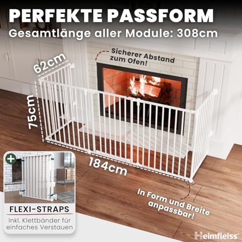 Heimfleiss® Kaminschutzgitter Baby mit Sicherheitsverschluss | Kamingitter