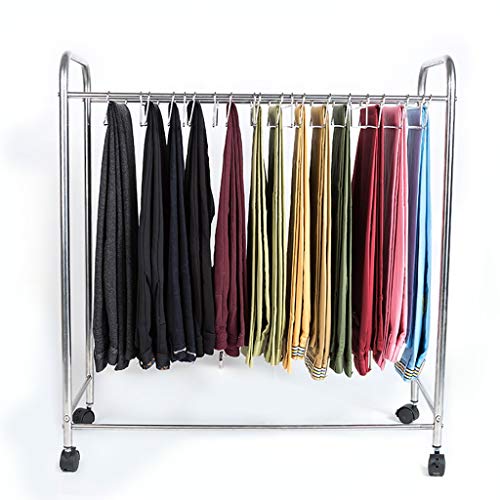 Genérico Perchero extraíble para Pantalones, Extensible, Ahorra Espacio, con cajón y Barra para Colgar, con Ruedas, de Acero, con Ruedas giratorias, para Guardar Toallas y Perchas, con Capacidad para