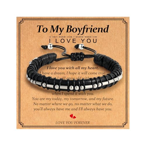 HIMSTORY Valentines Day Gifts for Him Boyfriend I Love You Morse Code Bracelets for Men Anniversary Valentines Day Birthday Gifts for Him Boyfriend from Girlfriend