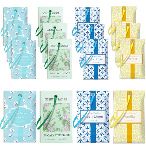 Image of STRN Scented Sachets for Drawer and Closet, 16 Packs 4 Scents Long-Lasting