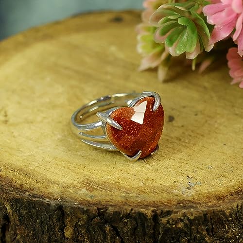 Image of Reiki Crystal Products Adjustable Rings, Amethyst, Black tourmaline, Goldstone brown, Green Jade, Lapis Lazuli, Opalite, Red Jasper, Rose Quartz, Tiger eye, Gemstone Ring