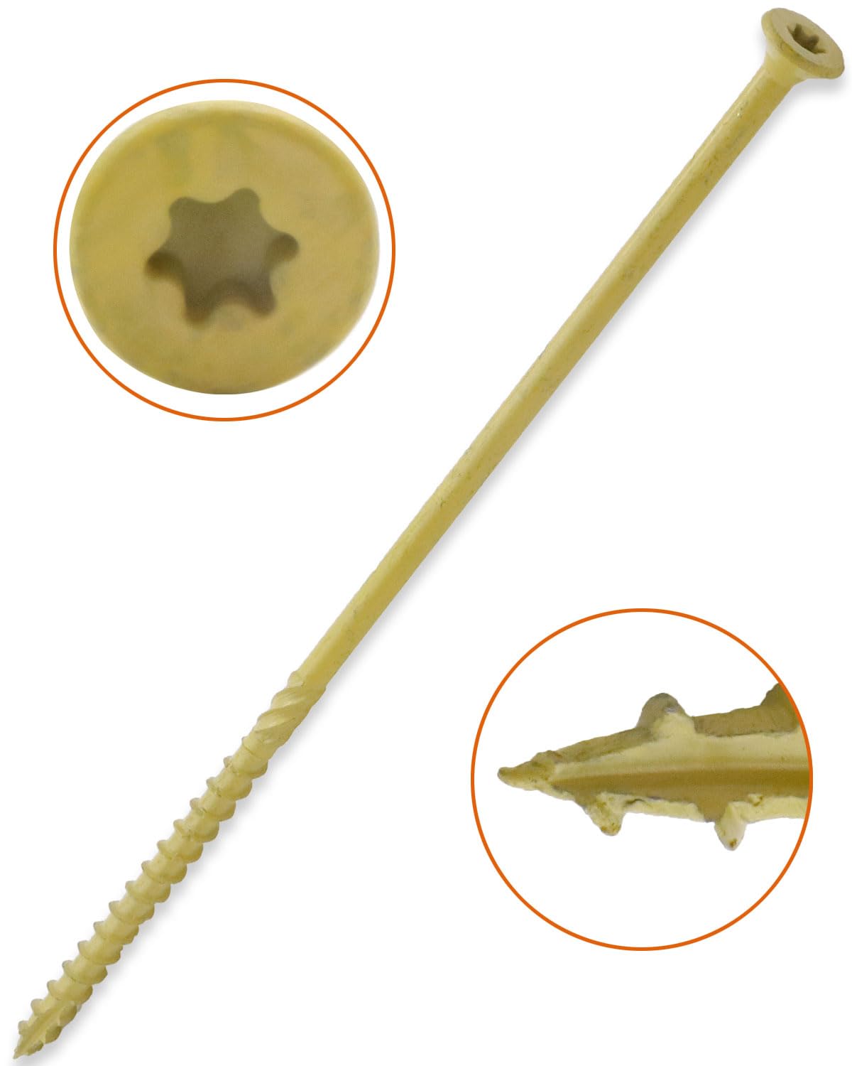 IMScrews #14 x 8 viti lunghe per legno – acciaio al carbonio, resistenti alla ruggine, viti per terrazze esterne, confezione da 75