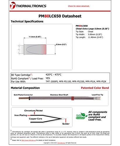 Image of Thermaltronics PM80LC650 Chisel Extra Large 5.0mm (0.20in)