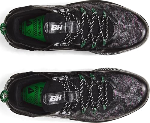 Under Armour Men's UA Harper 8 Low ST Baseball Cleats - High Energy Return and Ultimate Traction 10.5 Black-Metallic Silver