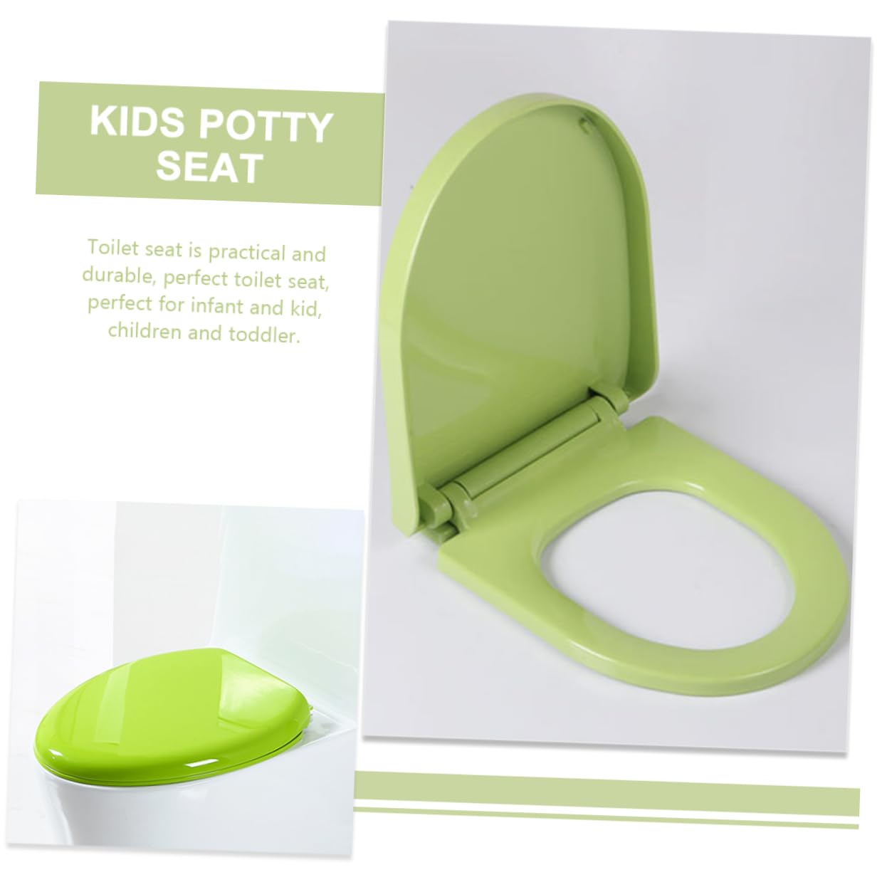 Sedile Wc per Bambini U, Pp, Verde Chiaro, per Training