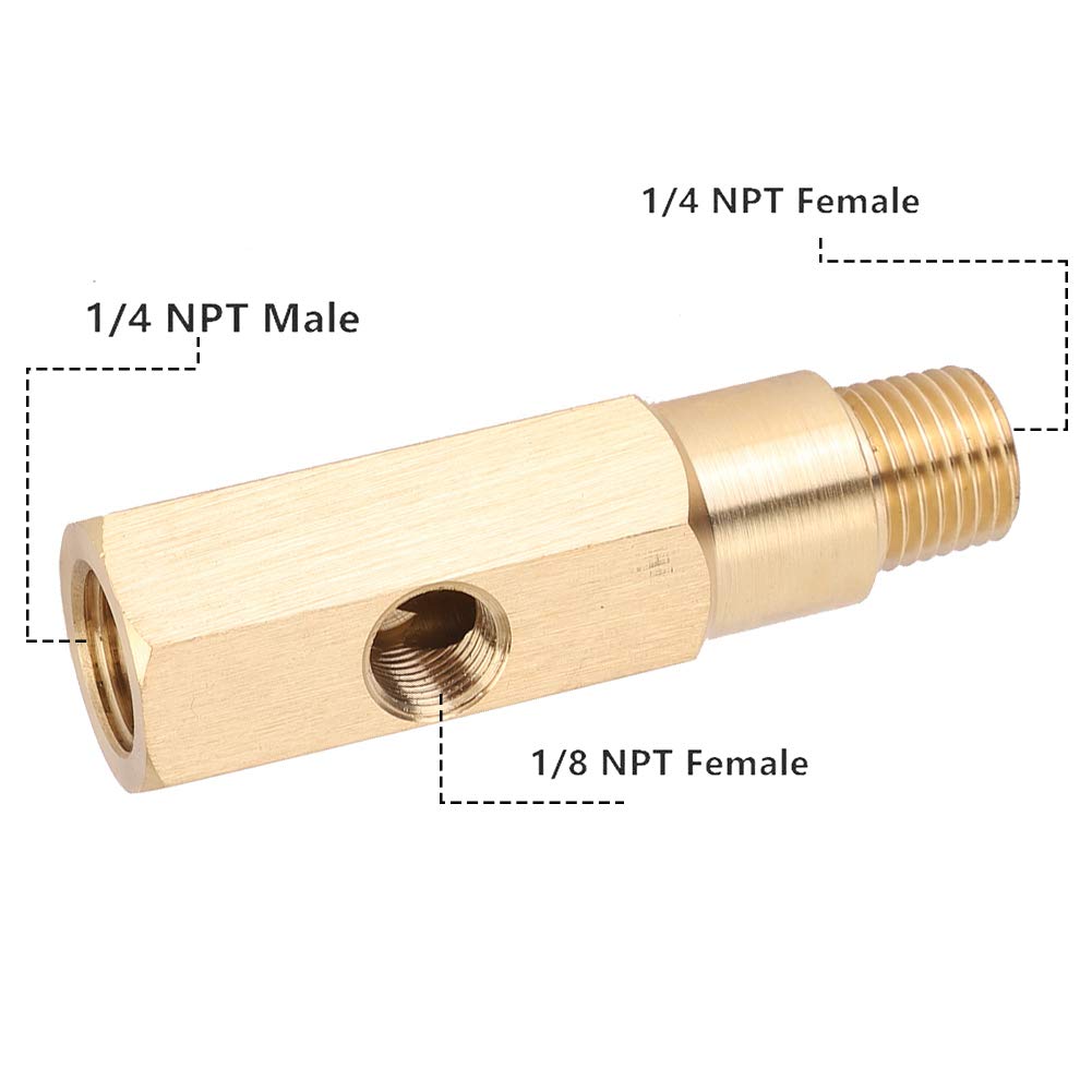 Drfeify Capteur de Pression d'huile NPT, Raccord en T en Laiton avec 1/4 NPT Mâle/femelle pour Falcon BA BF FG 4.0 V8