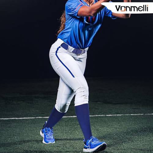 Image of VONMELLI Youth Baseball Belt and Socks Combo, Elastic Softball Belts and Socks for Boys and Adult (2 Pairs of Socks & 1 Belt)