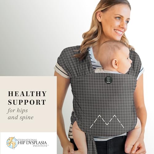 Image of Moby Baby Wrap Carrier Classic by Petunia Pickle Bottom for Newborns to Toddlers (8-33lbs), Infant Sling Carrier, Lightweight & Hands Free Design, Adjustable for All Body Types (Houndstooth)