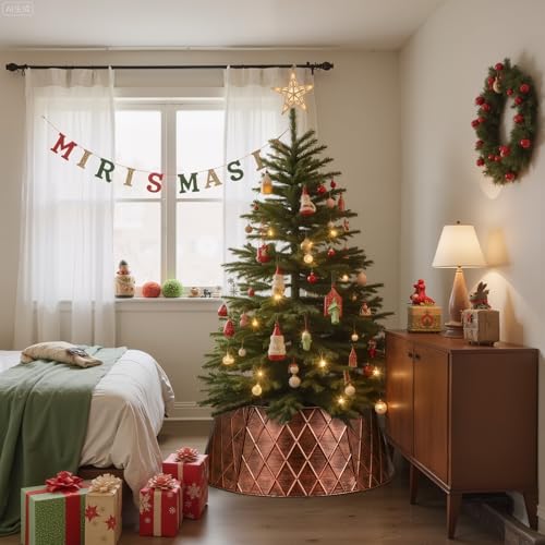 Lanpn Metall Weihnachtsbaum Kragen 90cm, Weihnachtsbaum Halsband Christmas Tree Collar Für Groß L Wetterfest Für Kunstbäume Innen Außen… – Ansicht 5