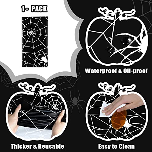 Yoochee Halloween Tablecloth Plastic, 54'' X 108'' Rectangular Waterproof Black Spider Web Halloween Table Covers, Disposable Table Cloth For Halloween Dinners & Party Decorations (Black, 1 Pack) #TOP4