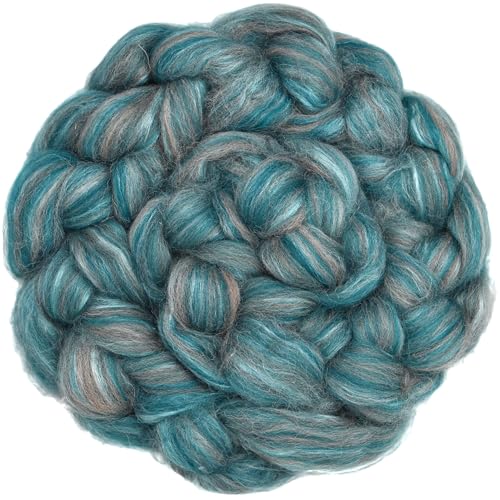 Image of Combed Top Roving. Limited Edition Fiber for Spinning, Needle Felting, Wet Felting, Weaving and Crafting. Fancy, Colorful, Exotic Designer Blend, Swan Song