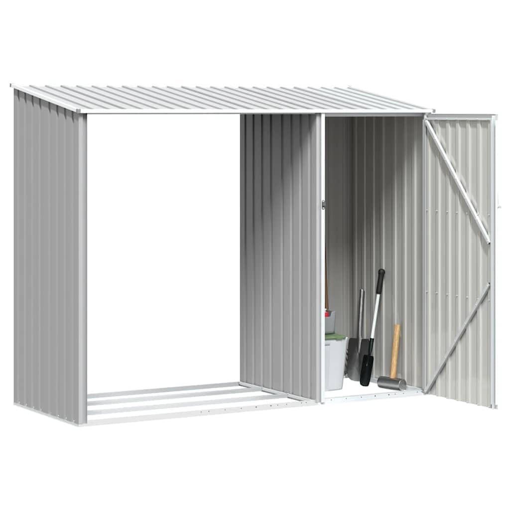 Genérico Cobertizo de jardín de leña Gris Acero galvanizado 245x98x159cm,Casa y jardín,Jardín,Artículos de Exterior,Estructuras de Exteriores,Cobertizos,46294