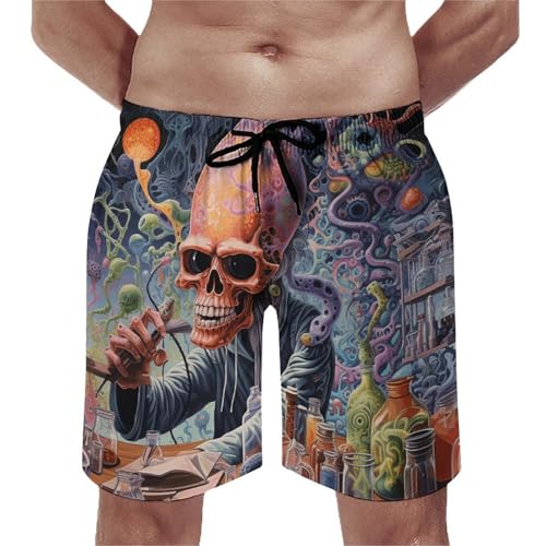 Men's Swim Trunks Quick Dry Board Shorts with Pockets Beach Shorts Work on Desk Bathing Suits for Men
