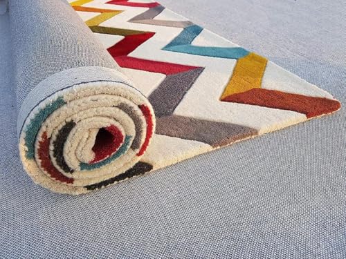 Image of Carpets and Rugs Woolen Thick Floral and Contemporary Designs for Area Rugs Carpets for Living Room, Bedroom, Hall, Bedside Runner Size 2x6 feet