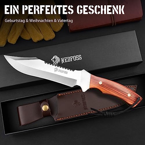 NedFoss Jungle-King Outdoormesser 33 cm mit Holzgriff