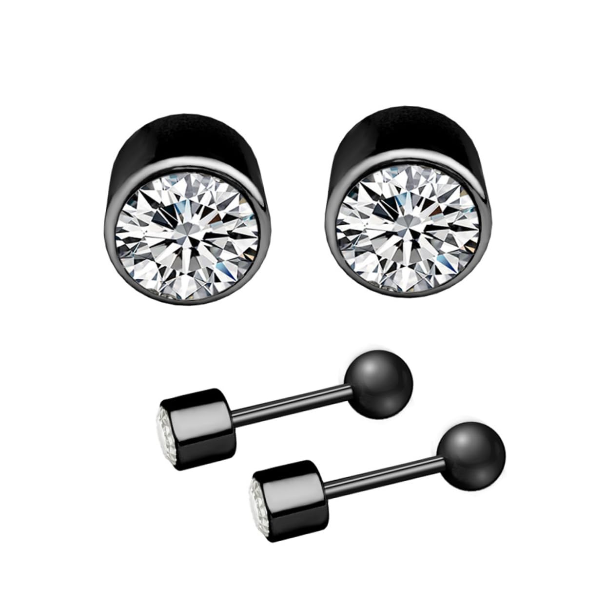 SHERCHPRY 30 Pares anillo de ombligo piercing ceja piercing lengua Piercing de lengua perno de nariz aretes joyero pendientes clavo de labios de acero inoxidable joyas perforantes Black