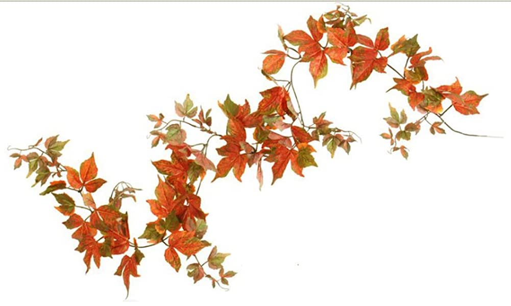 秋の紅葉紫陽花ユーカリガーランド