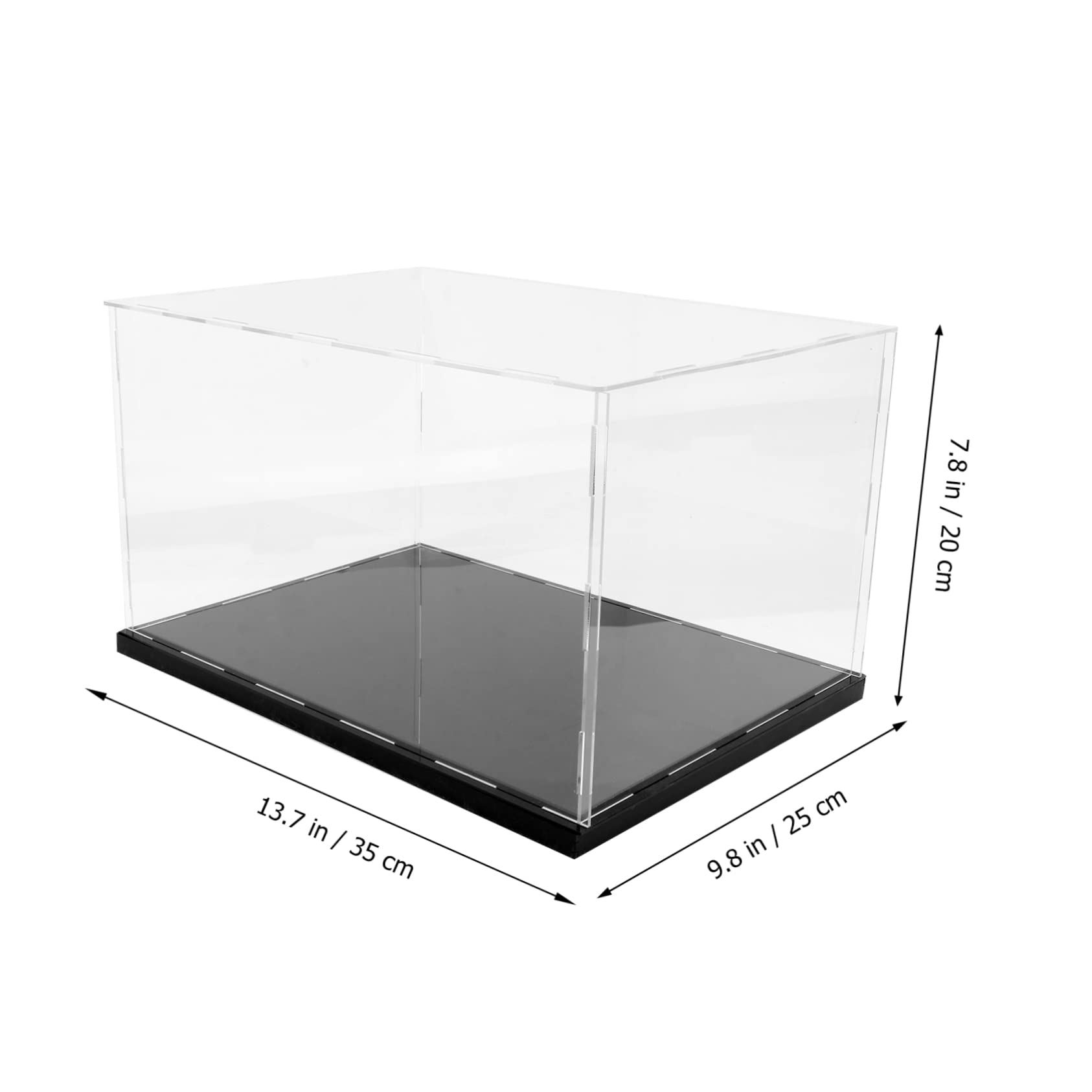 Vitrina Acrílica Transparente para Modelo Tapa, Caja de Exhibición Lisa y Plana, Protección Antipolvo Adecuada para Tiendas y Centros Comerciales
