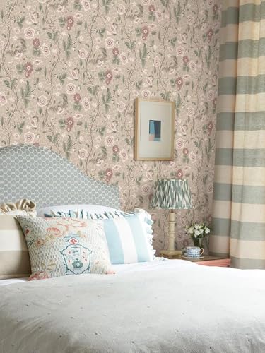 Image of Wallpaper Peel and Stick Vintage Flowers Leaves Birds Pattern Design Botanical Tropical Floral Textured Lotus Wall Decor Removable Waterproof Adeshive Wallpaper (Contact Paper G)