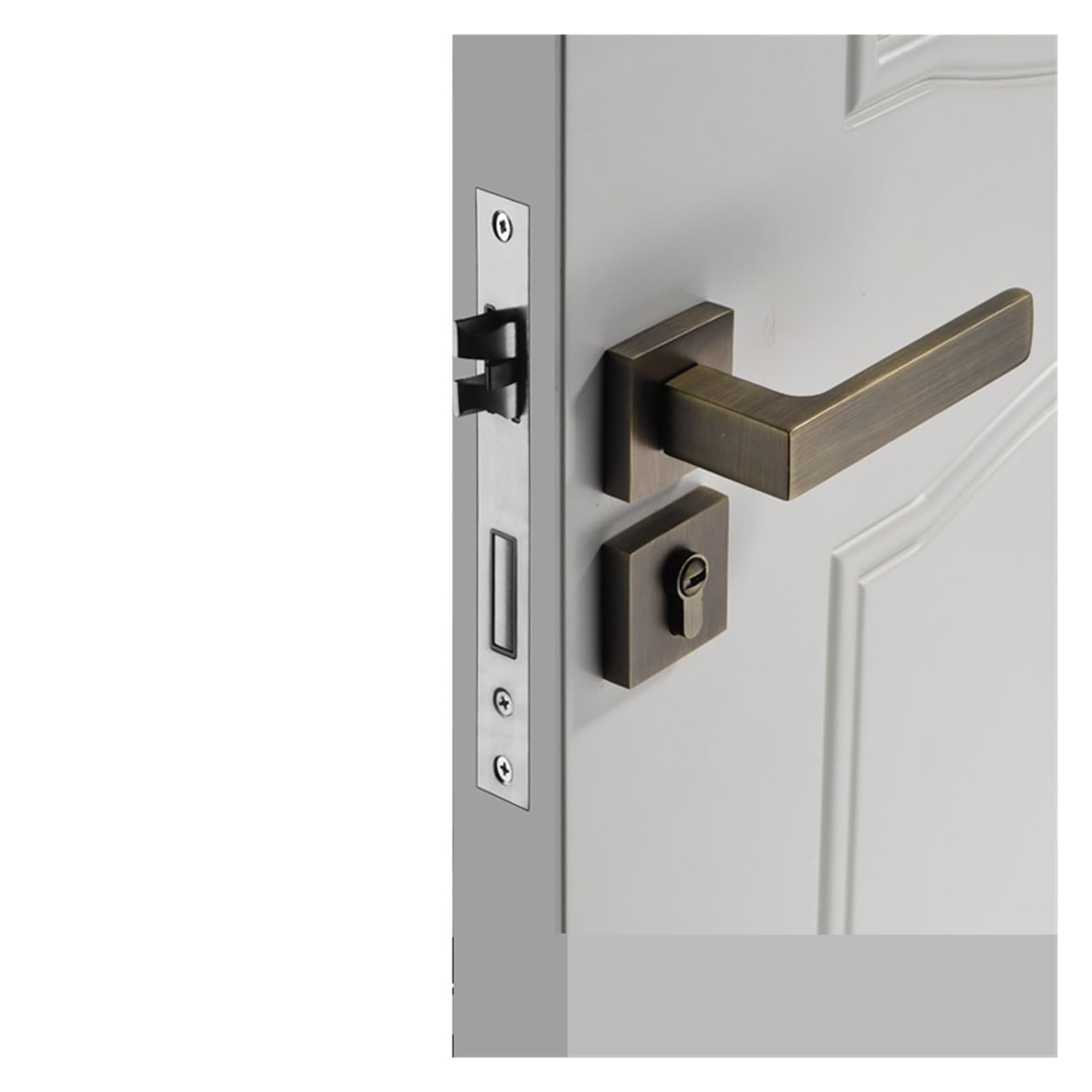 NYRXRYTCA American Bedroom Door Lock Black Indoor Door Handle Home Silent Room Door Lock Split Wooden Door Lock(Bronze)