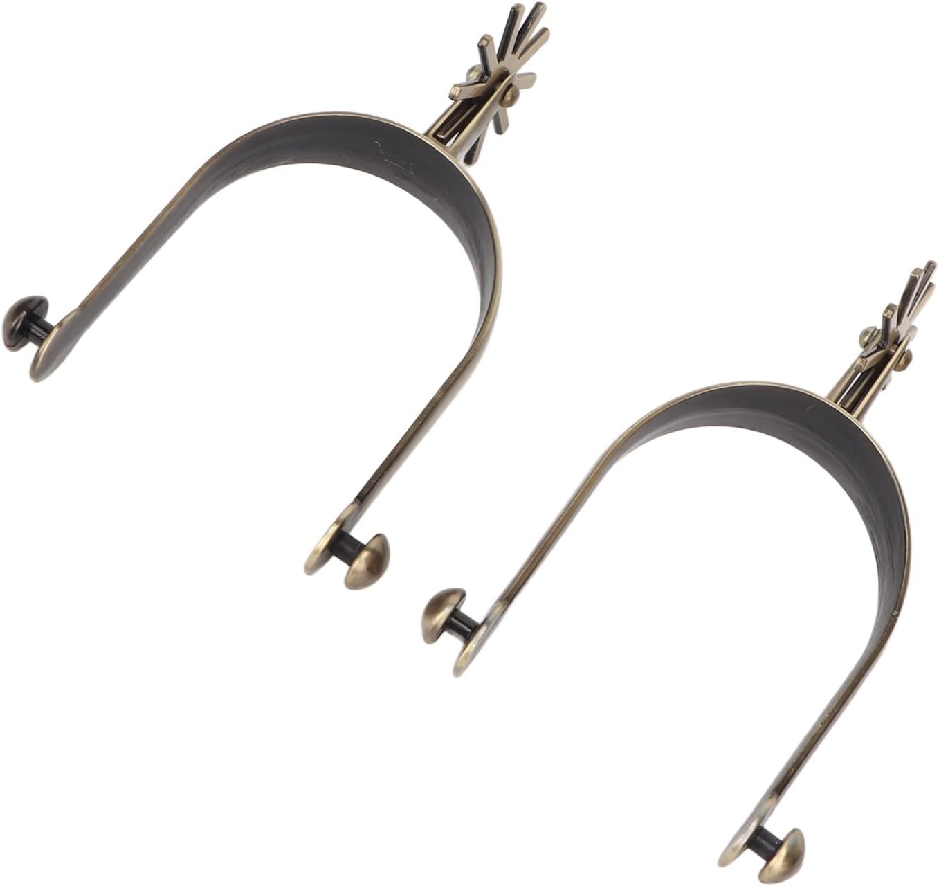 Horse Spurs, 2Pcs Western Cowboy Spurs, Zinc Alloy Vintage Spurs with Rotatable Gear, Men Women Horse Boot Spurs, Carved Decoration, for Equestrian Enthusiasts