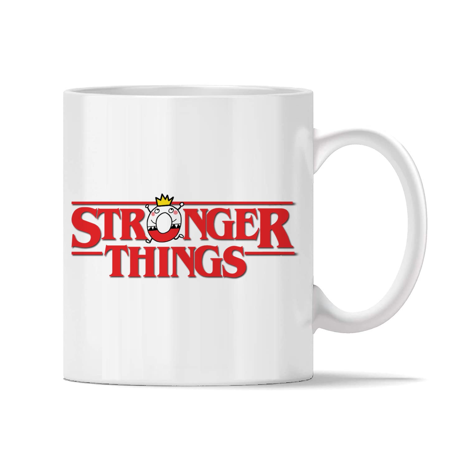 Stronger Things Different Graphic Art 11 Oz White Ceramic Mug Daily Use Birthday Coffee/Tea/Milk Drink Mug for Anyone. (StrngerThingsLg2)