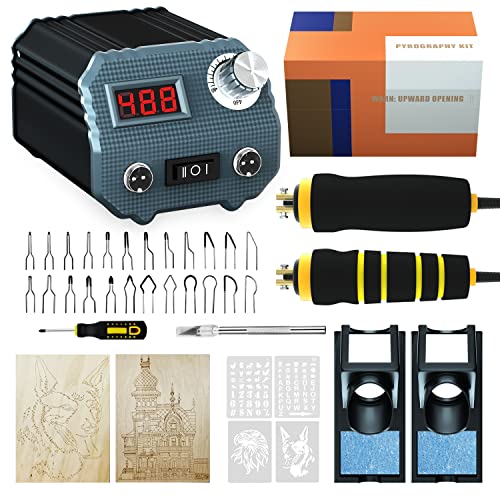 Wood Burning Kit, 60W Wood Burning Tool Pyrography Kit, Wood Burning Pen With 24 Wood Burning Cord Tip Tips Including Ball Tip,Gifts For Teen Girls 14-16 Boys 12-14 Art Teenage Girls 12 Year Old Boys. #TOP29