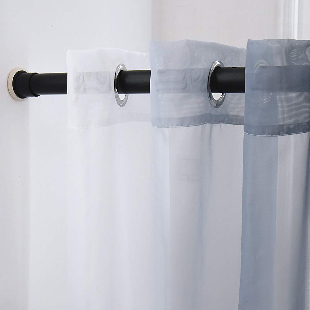 Asta telescopica per tenda da doccia estensibile senza perforazione, 310 - 360 cm, in acciaio al carbone, nero, con asta a tensione per capi, bagno, finestra, cucina e armadio