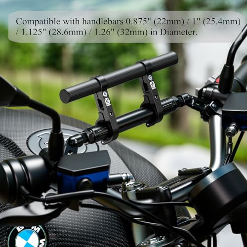 BRCOVAN 9.45'' Long Carbon Fiber Handlebar Extender Extensions with Aluminum Alloy Clamp Mounting Base Fit on 0.875'' / 1'' / 1.125'' / 1.26'' Handlebars Cross Bars for Bike Bicycle Motorcycle Scooter - Thumbnail 6