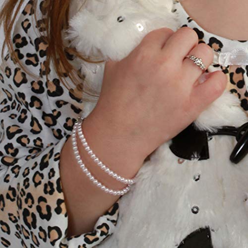 Precious Pieces Children's Sterling Silver Double-Strand Simulated Pearl Bracelet for Babies, Toddler and Girls3