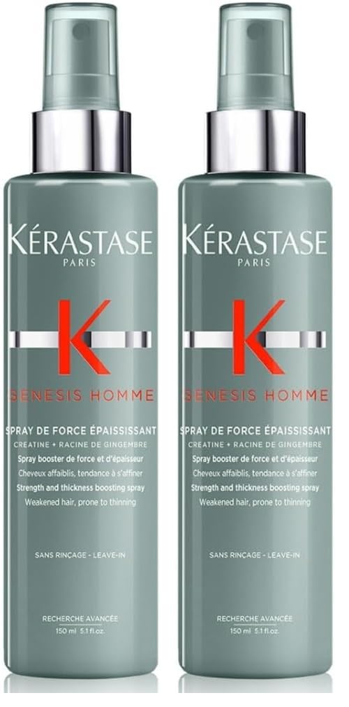 Kérastase Spray de Force Épaississant, Volumenspendendes Stylingspray für geschwächtes und ausgedünntes Haar, Genesis Homme, 150 ml