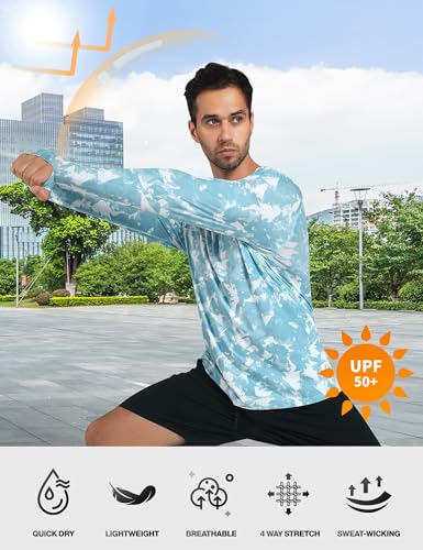 Men's UPF 50+ Sun Protection Hoodie Shirts UV SPF Long Sleeve Rash Guard Fishing Swim Shirts Quick Dry4