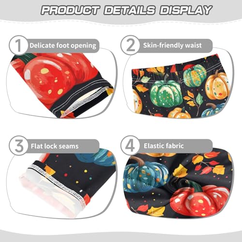 Colorful Pumpkins Girls Leggings Soft Stretch Workout Yoga Dance Pants for Kids Casual Tights3