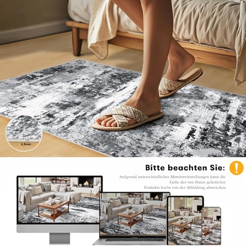 Chicnix Teppich Flur Küche 80x300, Teppich Läufer Waschbar Kurzflor rutschfest für Schmalen Gang… – Ansicht 5