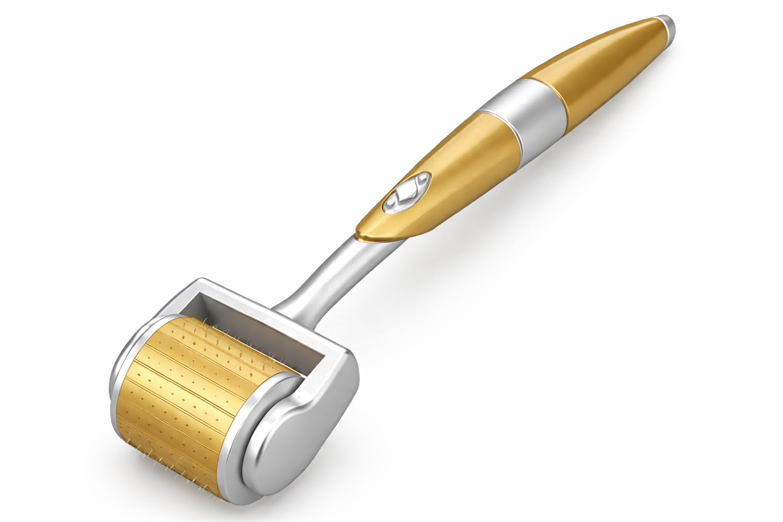 Zgts Professional Gold Plated 192 Needles Titanium Alloy Derma Roller, Gold, 1.0mm