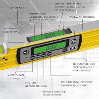 STABILA Elektronik-Wasserwaage TECH 196M DL - digitale Wasserwaage wasser- und staubdicht nach IP 67, 2 Digital-Displays, kalibrationsfrei mit Tasche, 61 cm – Ansicht 5