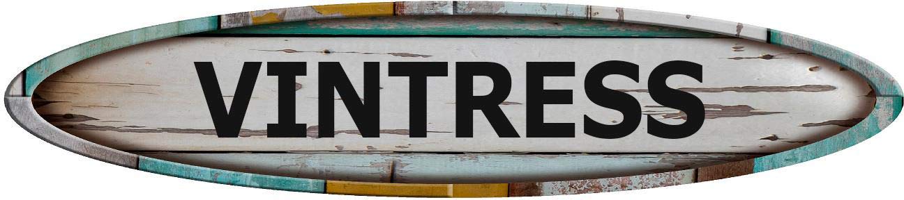 VINTRESS Long Oval Shaped Weathered Rustic Painted Wood Look Decal Bumper Sticker for use on Any Smooth Surface