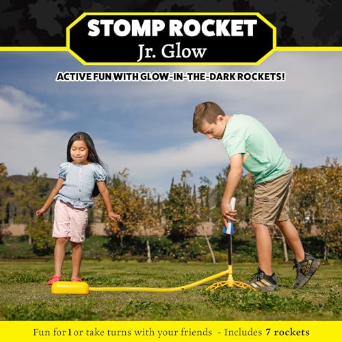 Image of The Original Stomp Rocket: Jr. Glow in the Dark 4-Rocket (20005) with 3-Rocket Refill Pack (20015)