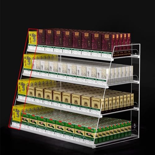 Bandeja automática para cigarrillos, organizador de acrílico con divisor de eslabones a presión para tienda minorista, supermercado, mayorista