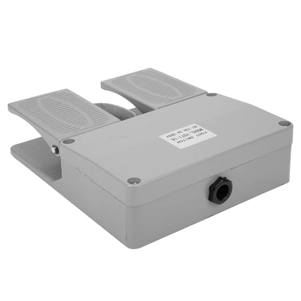 Interruptor de Pedal Doble 380VAC 10A de Superficie Lisa para Tornos Taladros de Columna y Punzonadoras