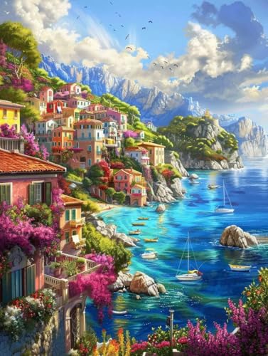 Diamond Painting Adulte Paysage Ville Kit Broderie Diamant 5D