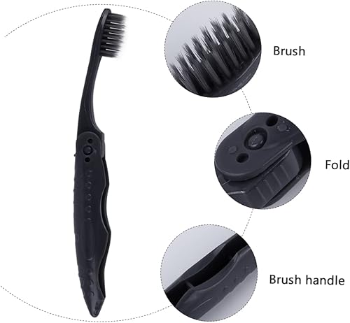 Miniatura 9 de Cepillo de dientes plegable de bambú, cepillo de dientes de carbón activado, cepillo de dientes para hombres, cepillo de dientes suave, cepillo de