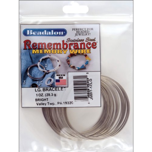 Beadalon Memory Wire Bracelet Large Bright, 1-Ounce