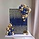 Tortendeko Gold Blau mit Kugeln und Palmblättern, Boho Kuchen Deko für Geburtstag, Cake Topper Happy Birthday Dekoration, Babyparty Dekorationen, für Hochzeit Geburtstag Jubiläum(Blau, Weiß und Gold)