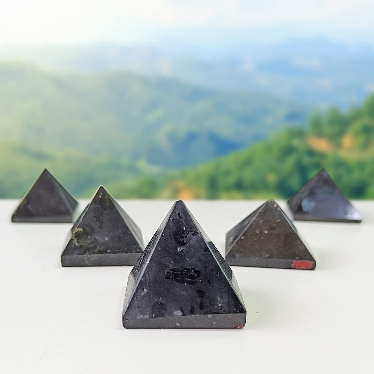 Piramide di Pietra di tormalina Nera Naturale, Piramide di Pietra di Cristallo, Piramide di Pietra di Cristallo (5-10)