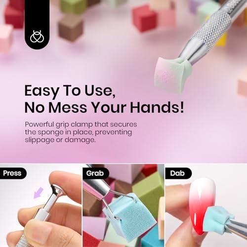 Image of Beetles 150Pcs Soft Nail Sponges for Ombre, Colorful Nail Sponge with Grabbing Pen, Blooming Nails Art Brushes, Gradient Manicure DIY Tools, Professional Accessories Supplies for Home and Salon Use